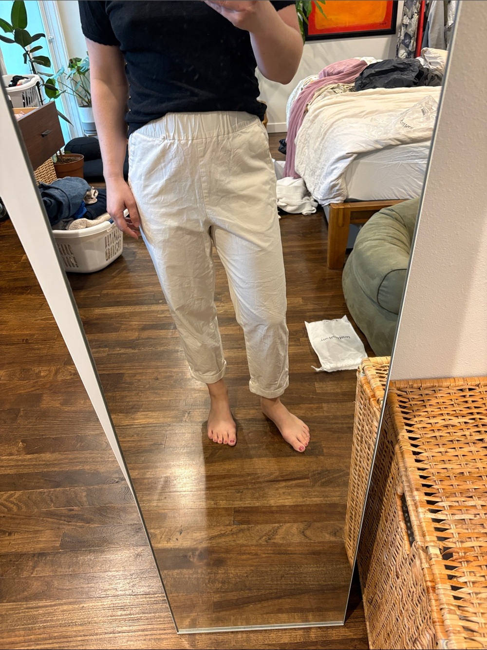 Gallego Desportes cream ankle pants